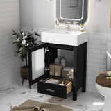 20-Inch bathroom vanity with ceramic sink and ample storage - ideal for small bathrooms WF324691AAB