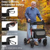 308lbs Foldable Rolling Walker 9" All-Terrain Tires, 7-Level Height , Wide Seat, 36704392