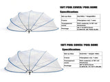 18-foot retractable pool cover, PVC film fiberglass rod pool fence, outdoor swimming pool 84206541