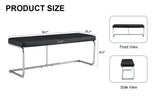 Black shoe changing bench silver metal legs, sofa bench dining chair, suitable for bedroom fitting W1151131314