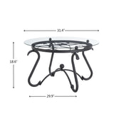 ZNTS 2 Piece Tempered Glass Surface Coffee Table Set, Decor Coffee Table Round End Side Table with Sturdy W2167P168793