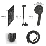 ZNTS Black shower System 12 Inch Bathroom Luxury Rain Mixer Shower Combo Set Wall Mounted Rainfall Shower W1932P218046