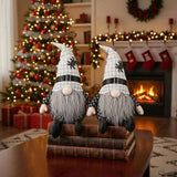 2 PCS Set Christmas Gnome Figures Dcor 10.2x5.5x23.5 inches, Featuring Fabric Sitting Gnomes with 32892440