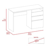 Dublin Three Drawer Computer Desk, One Shelf -Light Gray B20091906