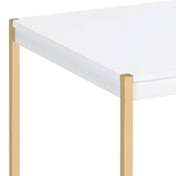 ZNTS White and Gold Square End Table B062P181417