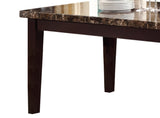 ZNTS Espresso Finish Casual 1pc Dining Table Faux Marble Top Transitional Dining Room Furniture B01146563