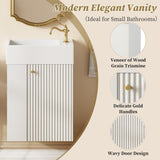 18.5 inch Modern Floating Bathroom Vanity with Resin Basin - Perfect for Small Bathrooms, Left side N729P285506K