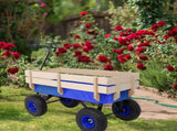 Heavy Duty Steel Wooden Side Support Cargo Wagon with 10" All-Terrain Air Tires, Up to 220lb Load 32834539