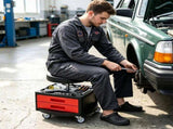 Height Adjustable Rolling Mechanic Stool with 3 Storage Drawers & 4-Compartment Tool Tray, SGS 61634038