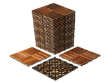 27pcs Wood Interlocking Deck Tiles 11.8"x11.8", Waterproof Flooring Tiles for Indoor and Outdoor, 65022091