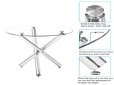 90*90*75cm Round Glass Dining Table Transparent Glass Table Leg Cross Design 73087134