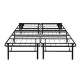 Black Metal Platform Foldable Bed Frame Full Size, Toolless High Profile Design B011P197726