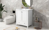 30" Bathroom Vanity with Sink Combo, Multi-functional Bathroom Cabinet with Doors and Drawer, Solid 16236592