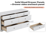 () Double-Column 6-Drawer Chest Particleboard and Paulownia Drawer Dresser with 62068753