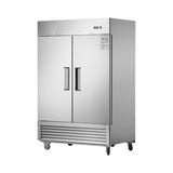 54"W Commercial Freezer 2 Section 2 Solid Door Stainless Steel Reach-in Freezer 42.2 Cu.ft. Upright N818P191848S