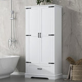 Tall Bathroom Storage Cabinet, Cabinet with Two Doors and One Drawer, Adjustable Shelf, MDF Board, WF326355AAK