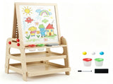 2-in-1 Wooden Kids Art Easel with Marble Run, Magnetic Whiteboard Standing Easel with Storage 31024671