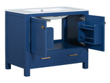 30" Blue Bathroom Vanity Single Sink, Combo Cabinet Undermount Sink, Bathroom Storage Cabinet WF324043AAC