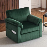 33 Inch Oversized Swivel Corduroy Lounge Chair - Plush Cushioned Armchair for Living Room, Bedroom, W1829P265011