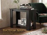 2-Tier Modern End Table with Storage Shelf, Compact Wooden Nightstand Sofa Side Table for Living 92103067