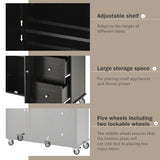 Rolling Mobile Kitchen Island with Solid Wood Top Locking Wheels,52.7 Inch Width,Storage Cabinet WF287035AAB