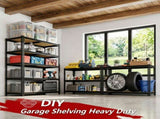 Heavy Duty Garage Shelving Unit, 2400LBS Metal Storage Shelves, 60"H x 28"W x 12"D, 5-Tier 01213112