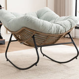 Rocking Chair, Chenille Upholstered Accent Chair, Modern Nursery Rocking Chair for Living Room, W2915P309402