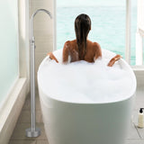 Freestanding Bathtub Faucet Tub Floor Mount Bathroom Faucets Brass Single Handle with Hand Shower T3177P277529