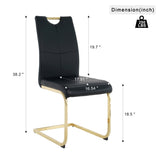 Modern Dining Chairs with Faux Leather Padded Seat Dining Living Room Chairs Upholstered Chair with W210127291