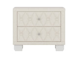 Elegant Velvet Nightstand with 2 Drawers and Crystal Handle, Storage Bedside Table with 88875588