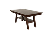 ZNTS Dining Table Rectangle Dining Table w Shelve 1pc Table Only Rubber wood Dark Walnut Finish Dining B011P192196