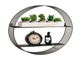 Circular Floating Shelves, Wall Decor, Accent Shelf, Office, Bathroom, Metal Mesh, 18"L x 4"W x 55141096