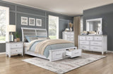 White and Gray Finish 1pc Bedroom Nightstand of 2 Drawers Classic Design Wooden Furniture B011P245007