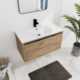 ZNTS 36 Inch Wall Mounted Bathroom Vanity With Gel Sink W99990145