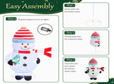 4.7FT Chubby Snowman Christmas Decoration with Striped Hat, Cloth-Covered Fleece Fabric, 120 24079351