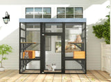 Large Outdoor Cat Enclosure Catio with 5 Platforms & 2 Napping Houses, Secure Metal Wire, Easy 84290516