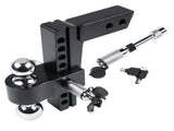 Adjustable Aluminum Trailer Hitch Fits 2-inch Receiver Solid Tube Hitch 12500LBS 8 Inch Drop/Rise 03058645