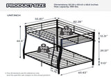 Metal Bunk Bed, Heavy Duty Full Over Queen Bunk Beds with 5 Extra Support Legs, 990 lbs Capacity, W5635P539715