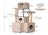 63" Multi-Functional Cat Tree with Litter Box - Includes Removable Washable Cushion, Scratching W1687P304383