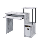 Antique White and Black Computer Desk with Keyboard Tray B062P184546