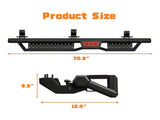 Running Boards with Two Stairs Design All-Steel Build, Bolt-on Side Steps Compatible with 2018-2026 W3611P453317