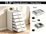 () 6-Drawer Particleboard Chest with Melamine Finish 19.07*15.75*48.27in White 91730104
