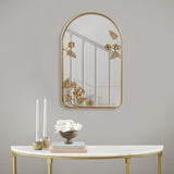 Arched Metal Floral Wall Mirror B035129256
