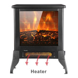 ZNTS SF512-14A 14 inch 1400w Freestanding Fireplace Fake Wood / Single Color / Heating Wire / One Rocker 02706015