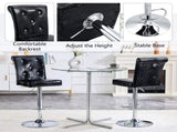 A set of 2 black vintage crocodile leather lift bar chairs, featuring crystal clasp design and W3875P371070