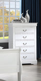1pc White Finish Five Drawers Louis Philip Chest Solid Wood Contemporary Sleek Ample Storage B011P193097