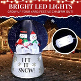 6 FT Lighted Christmas Inflatable Decoration, Large Inflatable Snow Globe with Snowman Family, Funny 68515218