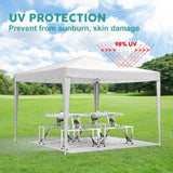 ZNTS 10'x10' Folding Canopy with 4 Removable Sidewalls Outdoor Event Shelter UPF 50+ Gazebo Portable W2185P194727