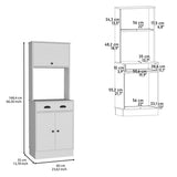 White 2-Cabinet Kitchen Pantry B062P175030