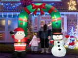 8ft Christmas Inflatable Arch with Santa & Snowman - Super Bright LEDs, Thick Polyester, 1-Min 68021845